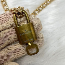 Load image into Gallery viewer, 082 Pre Owned Authentic Louis Vuitton Gold Tone Chain Padlock &amp; Key