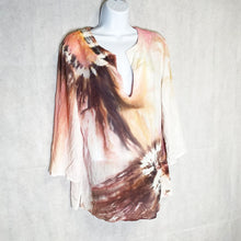 Load image into Gallery viewer, Pre-owned Slightly Twisted V Neck Tie-Dye Flowy Blouse Size XS