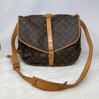 384 Pre Owned Authentic Louis Vuitton Monogram Saumur Crossbody Bag AR0972