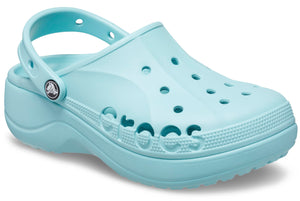 Crocs Women's Baya Platform Clog Sandals, pure water, 24.0 cm