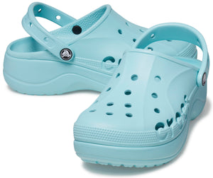 Crocs Women's Baya Platform Clog Sandals, pure water, 24.0 cm