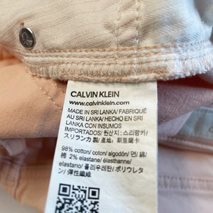 EUC Pre-owned Calvin Klein Jeans Mid Rise Blush Pink Ankle Skinny Stretchy Women's Size 12