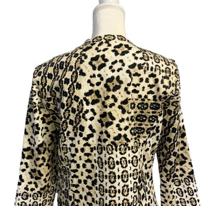 EUC Pre-owned Ruby Rd. Cheetah Print Crewneck Hook Jacket Long Sleeve Semi Blazer Size 6