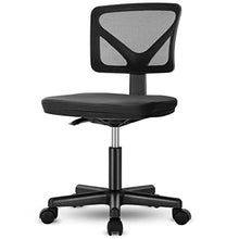 Load image into Gallery viewer, Sweetcrispy Desk Chair, Armless Office Chair, Computer Chair, Small Home Office Chairs Low-Back Mesh Chair Task Chair Swivel Rolling Chair No Arms for Small Space with Lumbar Support