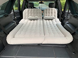 Byomostor 3 in 1 Car Air Mattress, Inflatable Bed for Car Back Seat Cargo Area Car Bed with Electric Air Pump-2 Support Fillers & 2 Pillows Fits SUV|MPV|Sedan|Minivan for Road Trip Camping Grey