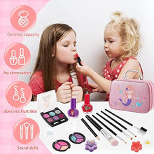 Load image into Gallery viewer, Kids Makeup Kit for Girls, Washable Girls Makeup Kit with Cosmetic Case, Real Girls Makeup Pretend Play Kids Makeup Set for Little Girls Birthday Xmas Gift for 3 4 5 6 7 8 9 10 Year Old Kids