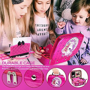 Kids Makeup Kit for Girls - Kids Makeup Kit Toys for Girls Makeup Toy for Little Girls, Safe and Non Toxic Make Up Set for Toddler Princess Beauty, Christmas Birthday Gifts 3-12Year Old Girl