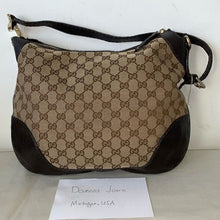 Load image into Gallery viewer, 07 Pre Owned Authentic GUCCI GG Charlotte Canvas Shoulder Hobo Bag 211810.497717