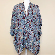 Load image into Gallery viewer, Pre-owned Xhilaration Open Front Tunic Cover-Up Paisley Boho Kimono Cardigan Top Sz XS/S