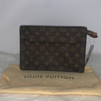 280 Pre Owned Authentic Louis Vuitton Monogram Pochette Homme Clutch Bag TH8905