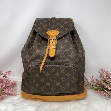 089 Pre-Owned Auth Vtg.Louis Vuitton Monogram Montsouris  GM Backpack Bag MI0976