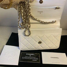 Load image into Gallery viewer, 174 Pre Owned Authentic CHANEL Quilted Wallet On Chain White Caviar CHW 31329483