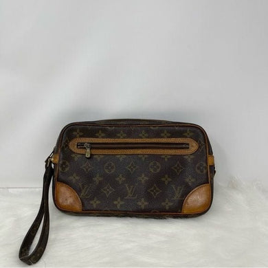 425 Pre Owned Auth Vtg Louis Vuitton Monogram Marly Dragonne Clutch Bag 882TH