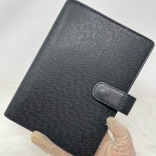 Load image into Gallery viewer, 0147 Pre Owned Auth Louis Vuitton Epi Leather Ring Agenda Cover Black SP0081
