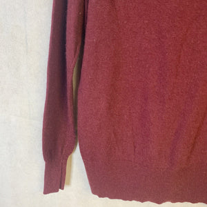 EUC Pre-owned J.Crew Women's V-Neck Long Sleeve Maroon Wool Blend Pullover Sweater Size XS