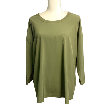 Pre-owned J jill Fit Women's Stretch Crewneck 3/4 Sleeve Green Pullover Tunic Top Medium