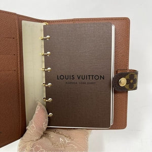 075 Pre Owned Authentic Louis Vuitton Monogram Ring Agenda Cover SP0078