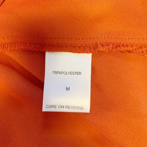 Pre-owned New York & Co Sleeveless Orange Lightweight Breathable Sheer Blouse Size Medium
