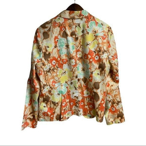 EUC Pre-owned Coldwater Creek Long Sleeve Floral Blazer Size Large