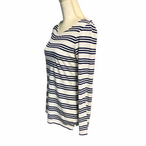 EUC Pre-owned Boden Women's Stripes Tee Long Sleeve Cotton Pullover Shirt Knit Top Size 6