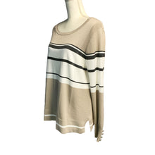 Load image into Gallery viewer, Pre-owned Lety &amp; Me Stitch Fix Women&#39;s Long Sleeve Stripes Side Rib Knit Sweater Large