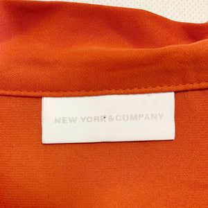 Pre-owned New York & Co Sleeveless Orange Lightweight Breathable Sheer Blouse Size Medium