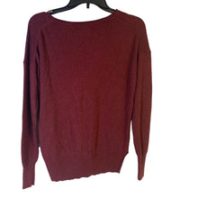 Load image into Gallery viewer, EUC Pre-owned J.Crew Women&#39;s V-Neck Long Sleeve Maroon Wool Blend Pullover Sweater Size XS