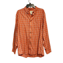 Load image into Gallery viewer, EUC Pre-owned Men&#39;s LL Bean Traditional Fit Button Down Shirt Orange Plaid Size Large