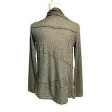 Load image into Gallery viewer, Pre-owned REI Women&#39;s Long Sleeve Wrap Drape Front Lightweight Gray Ribbed Knit Sweater XS
