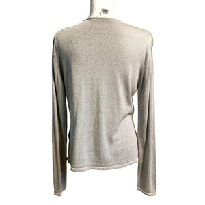 Pre-owned Outfit JPR Scoop Neck Long Sleeve Silk Blend Metallic Knit Sweater Top Sz Large