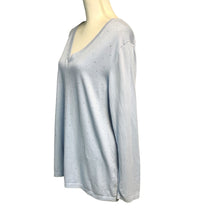 Load image into Gallery viewer, Pre-owned DKNY Jeans Women&#39;s V-Neck Long Sleeve Rhinestone Embellished Tunic Sweater XXL
