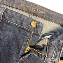 Load image into Gallery viewer, EUC Pre-owned Michael Kors Womens Front Zip Pockets Mid Rise Blue Denim Skinny Jeans Sz 12