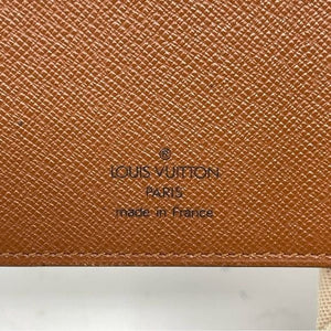077 Pre Owned Authentic Louis Vuitton Monogram Checkbook Card Wallet CT0947