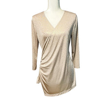 Load image into Gallery viewer, Chico&#39;s Pre-owned Ruched Assymetrical Faux Wrap Super-soft Animal Print Neutral Top Size 0
