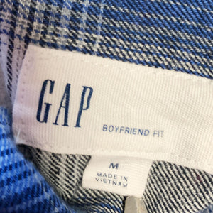 Pre-owned Gap Flannel Checkered Longsleeves Collared Boyfriend Button Down Shirt Medium