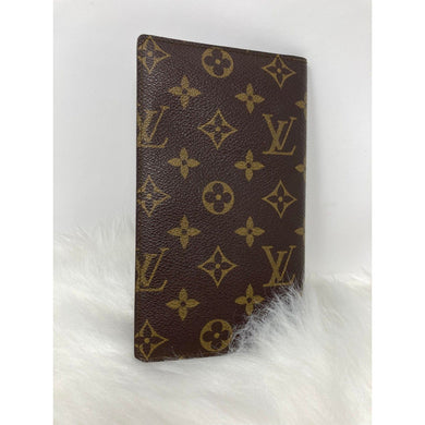 085 Pre Owned Authentic Louis Vuitton Monogram Checkbook Wallet CA1921
