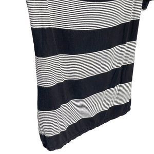 EUC Pre-owned Max Studio Off Shoulder Stripes Short Sleeve Super Soft Blouse Top Size Medium