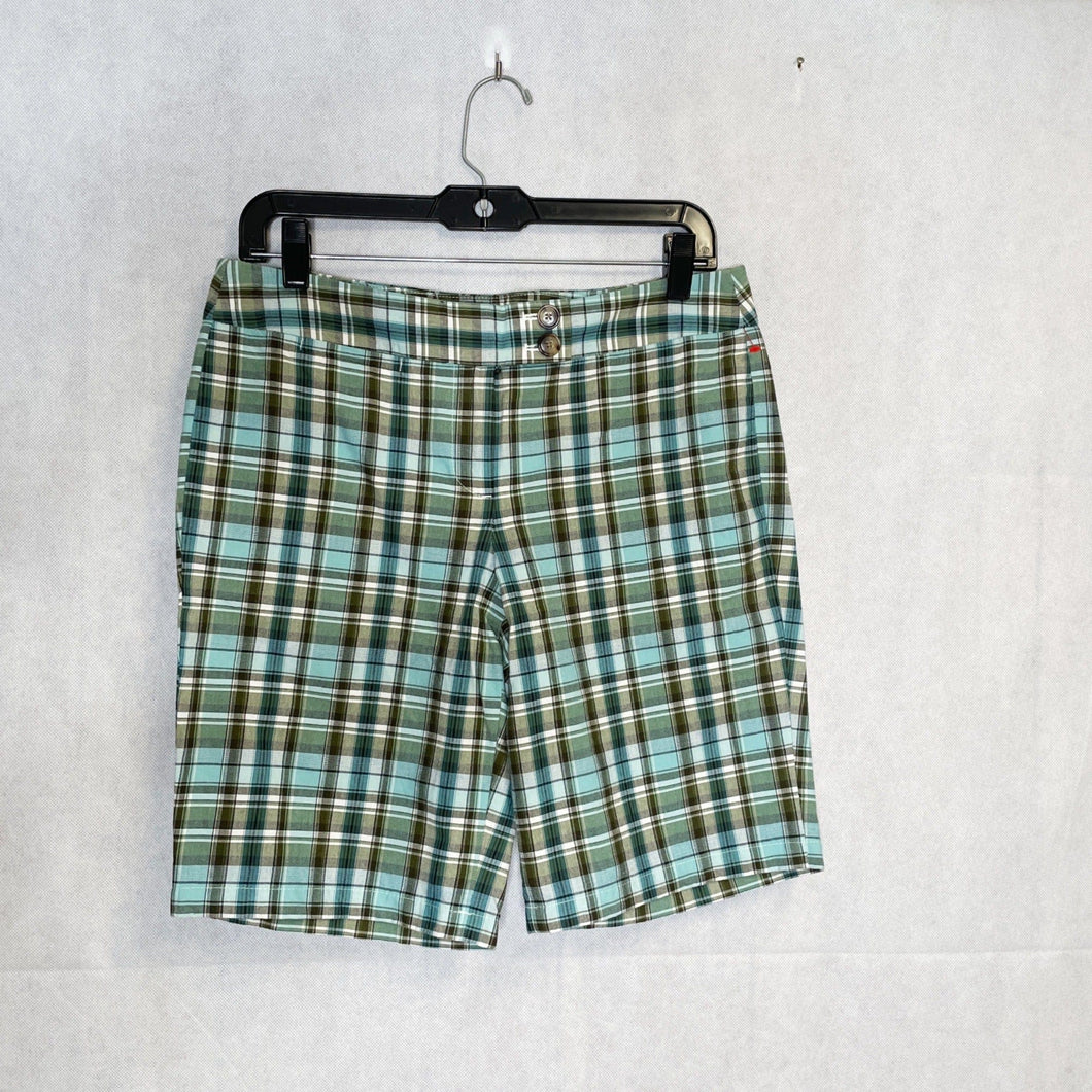 Pre-owned Women Ann Taylor Signature Fit Lower On-Waist Checkered Bermuda Shorts Size 6P