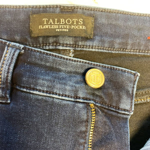 Pre-owned Talbots Women's Flawless Five Pocket Mid Rise Jegging Blue Denim Jeans Size 8p