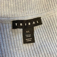 Load image into Gallery viewer, Pre-owned Tribal Women&#39;s Cowlneck Long Sleeve Relaxed Fit Blue Pullover Knit Sweater Large