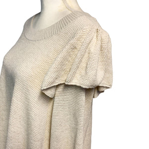 Pre-owned Lane Bryant Career Neutral Minimalist Super Soft Ruffle Sweater Plus Size 10/20