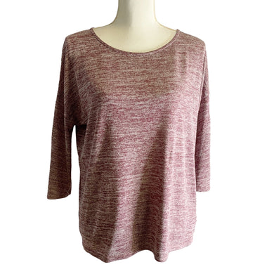 EUC Pre-owned The Limited Women's Scoop Neck Marled Marron 3/4 sleeves Soft  Pullover Sweater Size Small