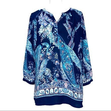 Load image into Gallery viewer, Pre-owned Roz &amp; Ali Paisley Boho Longsleeves Top