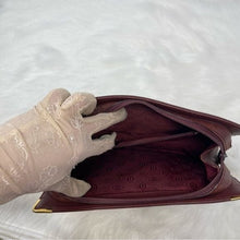 Load image into Gallery viewer, 0165 Pre Owned Auth Cartier Must Line Logo Embossed Leather Bordeaux Clutch Bag