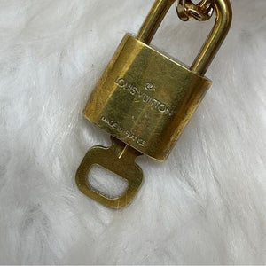 089 Pre-owned Authentic Louis Vuitton Gold Tone Chain Padlock & Key