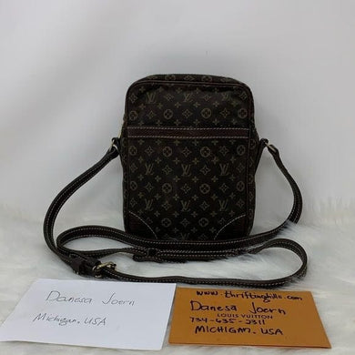 292 Pre Owned Auth Louis Vuitton Monogram Mini Lin Danube Crossbody Bag TH0077
