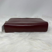 Load image into Gallery viewer, 0159 Pre Owned Auth Cartier Must de Cartier Logo Leather Bordeaux Clutch Bag