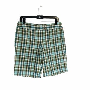 Pre-owned Women Ann Taylor Signature Fit Lower On-Waist Checkered Bermuda Shorts Size 6P