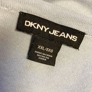 Pre-owned DKNY Jeans Women's V-Neck Long Sleeve Rhinestone Embellished Tunic Sweater XXL