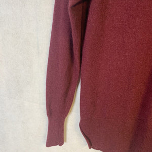 EUC Pre-owned J.Crew Women's V-Neck Long Sleeve Maroon Wool Blend Pullover Sweater Size XS